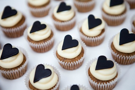 Cupcakes con corazón de san valentín