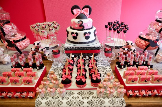 Mesa dulce primer cumpleaños de Minnie Mouse