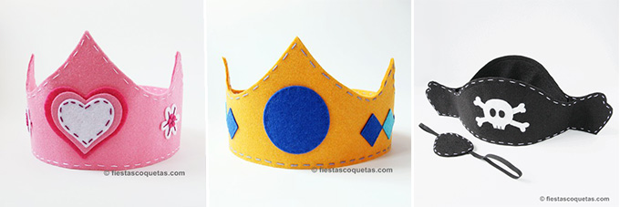 Coronas de fieltro hechas a mano de venta en shop.fiestascoquetas.com