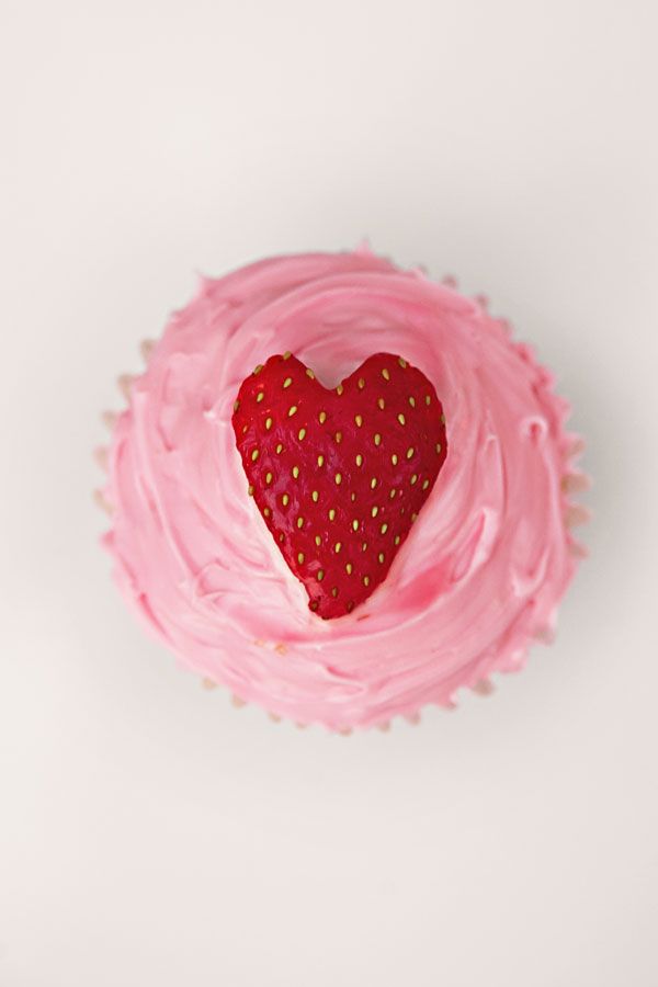 Cupcakes con corazón para san valentín