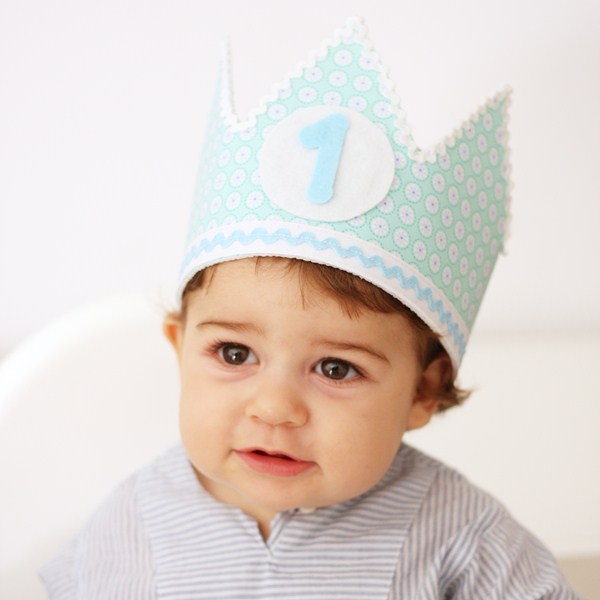 Corona de cumpleaños de bebé de 1 año, decoración de fiesta de primer  cumpleaños, sombrero para