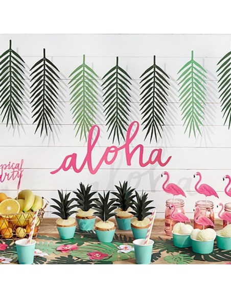 Guirnalda letras "Aloha" fiesta tropical