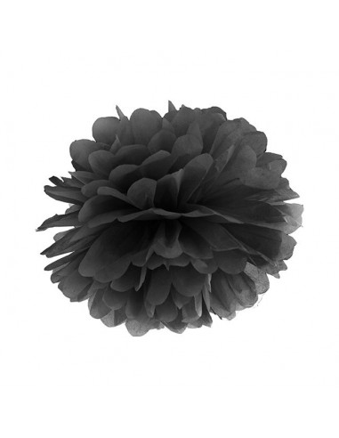 Pompón papel de seda negro 35 cm