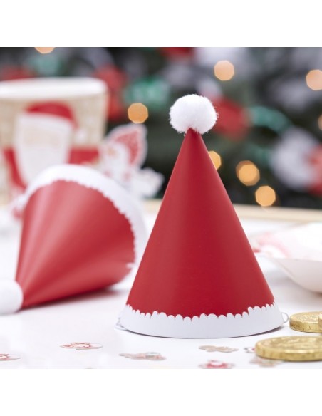 Amosfun Gorro de fiesta 10pcs Mini navidad navidad de santa claus tapa de dulce caramelo sombrero tapa favorece accesorios artesanales bricolaje 