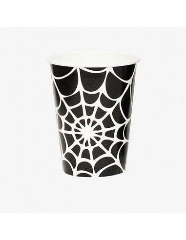 Vasos de papel tela de araña Halloween